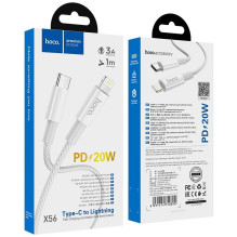 USB C - Lightning kabelis Hoco PD 3A 20W 1 m X56 baltas USB C - Lightning kabelis Hoco PD 3A 20W 1 m X56 baltas