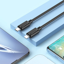 USB C - Lightning kabelis Hoco PD 2,4A 20W 1 m X88 juodas