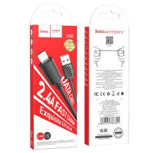 Cable USB A to Lightning Hoco 2,4A 1 m X88 black Cable USB A to Lightning Hoco 2,4A 1 m X88 black