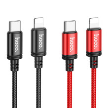 USB C - Lightning kabelis Hoco PD 20W 1 m X89 juodas