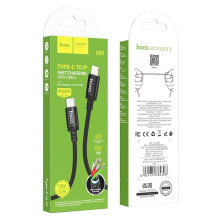 USB C - Lightning kabelis Hoco PD 20W 1 m X89 juodas