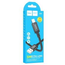 Cable USB A to Lightning Hoco 2,4A 3 m X91 black
