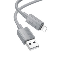 USB A tipo į „Lightning“ tipo laidas Hoco 2,4A, 1 m, X107, pilkas