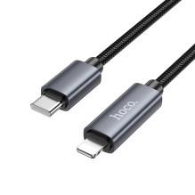 Cable USB C to Lightning Hoco PD 27W with display 1 m X112 black