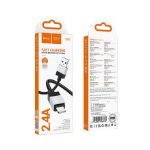 USB A tipo į „Lightning“ tipo laidas Hoco 2,4A, 1 m, X110, juodas