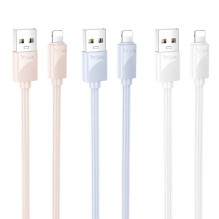 Cable USB A to Lightning Hoco 2,4A 1 m X114 white Cable USB A to Lightning Hoco 2,4A 1 m X114 white