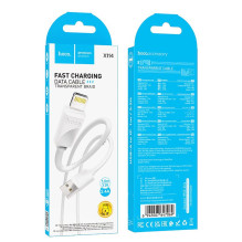 Cable USB A to Lightning Hoco 2,4A 1 m X114 white Cable USB A to Lightning Hoco 2,4A 1 m X114 white