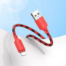 Laidas USB A - Lightning Hoco 2,4A 1 m X116 gradientinis raudonas