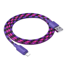 USB A tipo į „Lightning“ tipo laidas Hoco 2,4A, 1 m, X116, gradientinis, violetinis