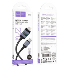 Cable USB C to Lightning Hoco PD 27W with display 1 m X118 black