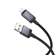 Cable USB A to Lightning Hoco 2,4A with display 1 m X118 black