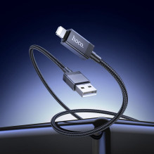 Cable USB A to Lightning Hoco 2,4A with display 1 m X118 black