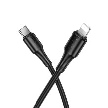 Cable USB C to Lightning Hoco PD 27W 1 m X120 black Cable USB C to Lightning Hoco PD 27W 1 m X120 black