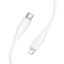Silikoninis laidas USB C - Lightning Hoco 27W 1 m X124 baltas