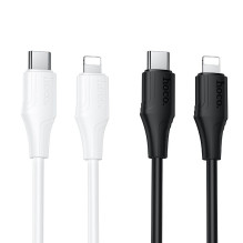 Silikoninis laidas USB C - Lightning Hoco 27W 1 m X124 baltas