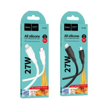 Silikoninis laidas USB C - Lightning Hoco 27W 1 m X124 baltas