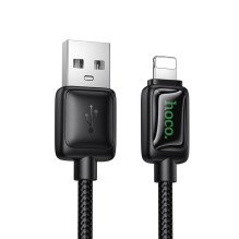 Laidas su LCD ekranu USB A - Lightning Hoco 2,4A 1,2 m U146 juodas Laidas su LCD ekranu USB A - Lightning Hoco 2,4A 1,2 m U146 juodas