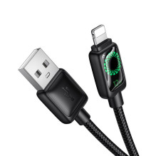 Laidas su LCD ekranu USB A - Lightning Hoco 2,4A 1,2 m U146 juodas Laidas su LCD ekranu USB A - Lightning Hoco 2,4A 1,2 m U146 juodas