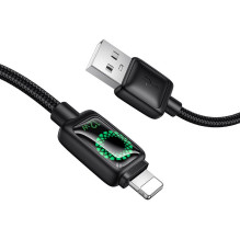 Cable with LCD USB A to Lightning Hoco 2,4A 1,2 m U146 black Cable with LCD USB A to Lightning Hoco 2,4A 1,2 m U146 black