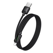 Cable with LCD USB A to Lightning Hoco 2,4A 1,2 m U146 black Cable with LCD USB A to Lightning Hoco 2,4A 1,2 m U146 black