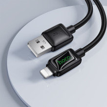 Cable with LCD USB A to Lightning Hoco 2,4A 1,2 m U146 black Cable with LCD USB A to Lightning Hoco 2,4A 1,2 m U146 black