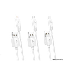 Cable USB A do Lightning Hoco 2,1A 1 m X1 white