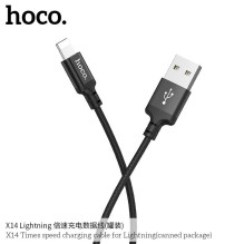 Cable USB A to Lightning Hoco 1 m X14 black Cable USB A to Lightning Hoco 1 m X14 black