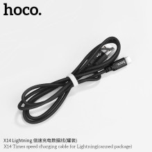 Cable USB A to Lightning Hoco 1 m X14 black Cable USB A to Lightning Hoco 1 m X14 black