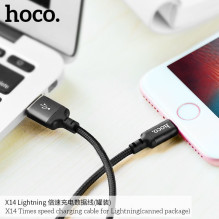 Cable USB A to Lightning Hoco 1 m X14 black Cable USB A to Lightning Hoco 1 m X14 black