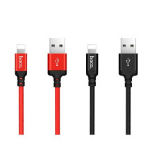 USB A tipo į „Lightning“ tipo laidas Hoco, 1 m, 4 colių, juodas, raudonas USB A tipo į „Lightning“ tipo laidas Hoco, 1 m, 4 colių, juodas, raudonas