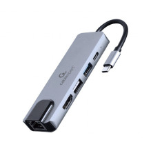 Gembird A-CM-COMBO5-04 USB Type-C 5-in-1 multi-port adapter (Hub + HDMI + PD + LAN) Gembird A-CM-COMBO5-04 USB Type-C 5-in-1 multi-port adapter (Hub + HDMI + PD + LAN)