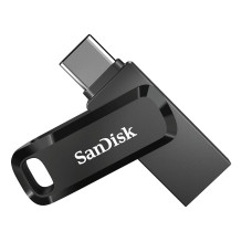 „SanDisk Ultra Dual Drive Go“ USB atmintinė, 64 GB, USB A tipo / USB C tipo 3.2 kartos 1 (3.1 kartos 1), juoda