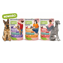 ANIMAL ISLAND Everyday Monoprotein Vegan, Antis, Kalakutiena - šlapias šunų ėdalas - 9x300g