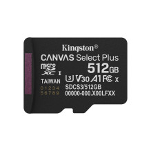 „Kingston Technology“ 512 GB „microSDXC Canvas Select Plus Gen3“ 150 MB/s A1 kortelė + adapteris „Kingston Technology“ 512 GB „microSDXC Canvas Select Plus Gen3“ 150 MB/s A1 kortelė + adapteris