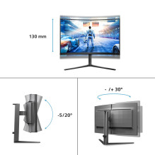 „Philips Evnia 5000 32M2C5500W / 00“ kompiuterio monitorius 80 cm (31,5 colio) 2560 x 1440 pikselių „Quad HD LCD“ juodas