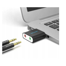 Vention USB išorinė garso plokštė, juodo metalo tipo Vention USB išorinė garso plokštė, juodo metalo tipo