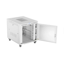 Laisvai pastatoma stelažinė spintelė 19" 15U 800x1000 pilkos perforuotos durelėmis LCD Lanberg (plokšta pakuotė)