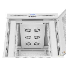 Laisvai pastatoma stelažinė spintelė 19" 15U 800x1000 pilkos perforuotos durelėmis LCD Lanberg (plokšta pakuotė)