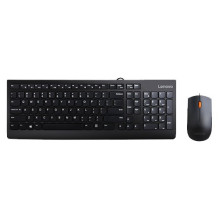 Lenovo 300 klaviatūra su pele, universali USB QWERTY, JAV anglų, juoda