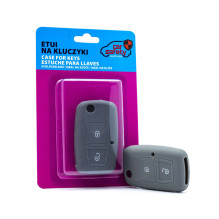 Szare etui silikonowe na kluczyk Seat Skoda Volkswagen - EPKC68