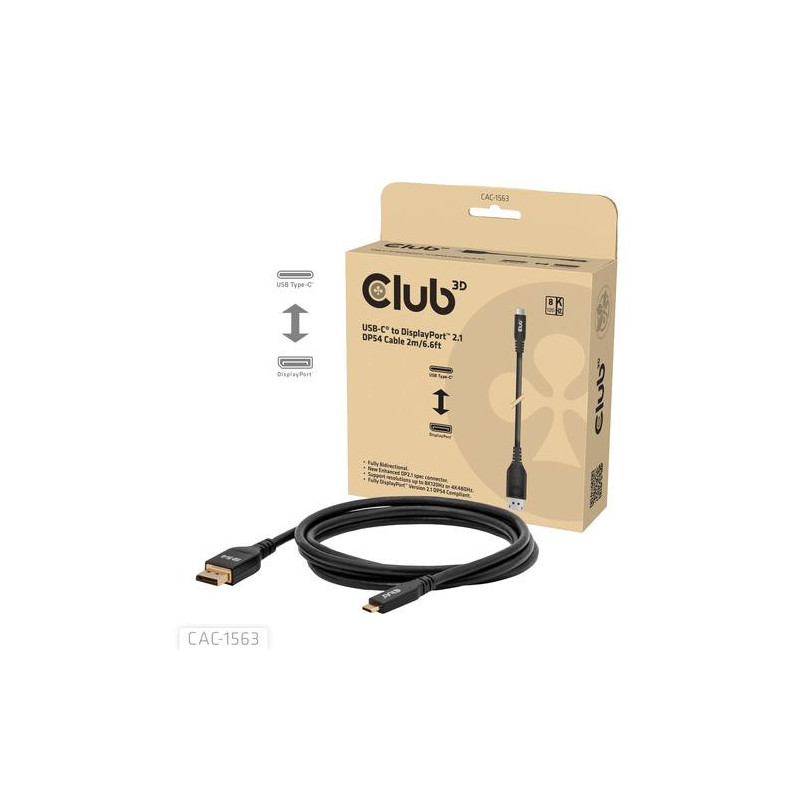 Club3D Kabel USB Typ C - DP 2.1 2m 8K120Hz St / St