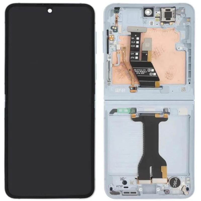 Middle housing Samsung F741 Z Flip6 5G Blue originalus (used Grade B)
