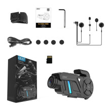 Motociklo Interkomas - EJEAS K1Pro+ 2K Vaizdo Įrašymas, Mesh 3.0, IP67 Atsparus Vandeniui Juodas