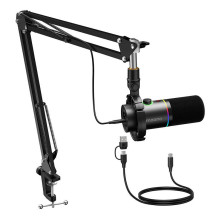 Mikrofonas - Maono PD200XS dinaminis kardioidinis USB / XLR RGB juodas Mikrofonas - Maono PD200XS dinaminis kardioidinis USB / XLR RGB juodas