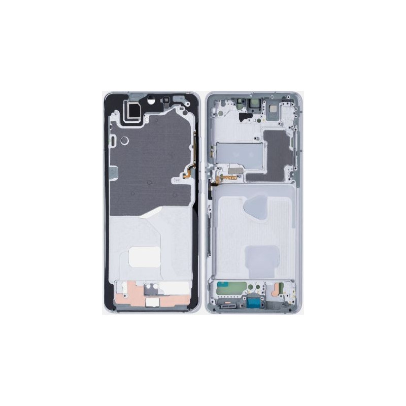 Middle housing Samsung G998 S21 Ultra Phantom Silver with sides buttons original (used Grade B)