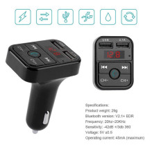 Riff CAR-B2 Bluetooth FM / MP3 siųstuvas Automobilinis įkroviklis 2x USB QC3.0 3.1A / 1A Juodas
