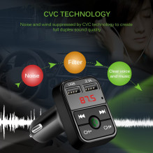 Riff CAR-B2 Bluetooth FM / MP3 siųstuvas Automobilinis įkroviklis 2x USB QC3.0 3.1A / 1A Juodas