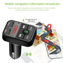 Riff CAR-B2 Bluetooth FM / MP3 Transmitter Car Charger 2x USB QC3.0 3.1A / 1A Black