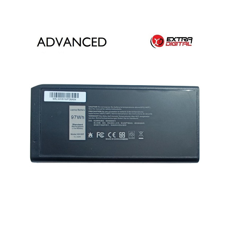 Nešiojamo kompiuterio baterija DELL X8VWF, 97Wh, Extra Digital Advanced