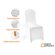 Elastic chair cover Restly White 46x56x86 Elastic chair cover Restly White 46x56x86